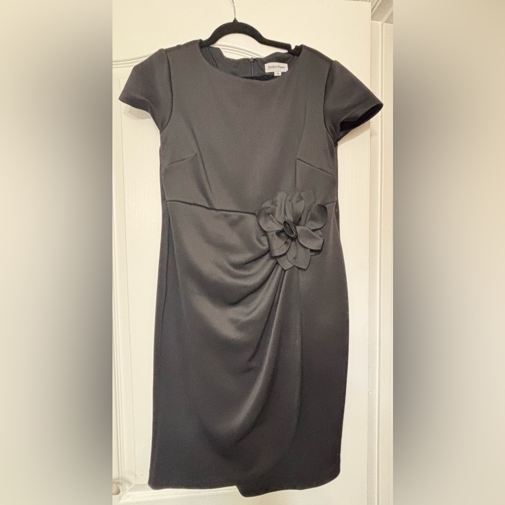 Shelby & Palmer Black Mini Dress with Floral Accent